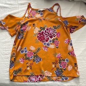 Pink Rose cold shoulder top